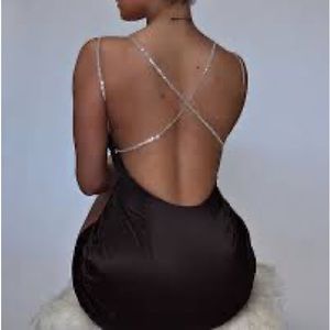 Meshki Hollie Cowl Diamente Mini Dress